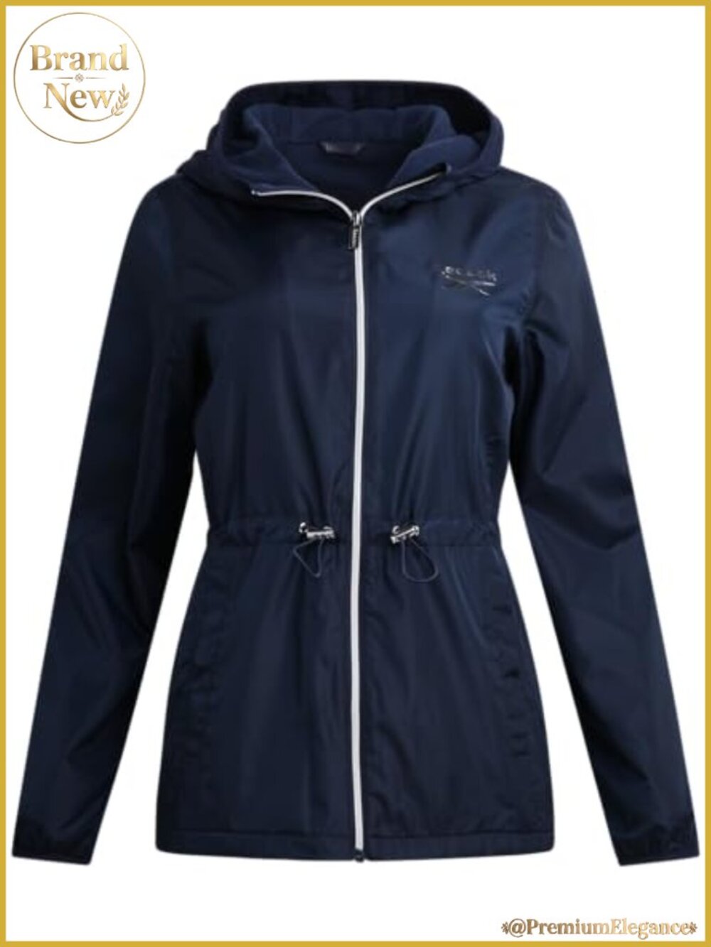 Reebok Women's Polar Fleece Lined Windbreaker Jacket with Hood & Waist